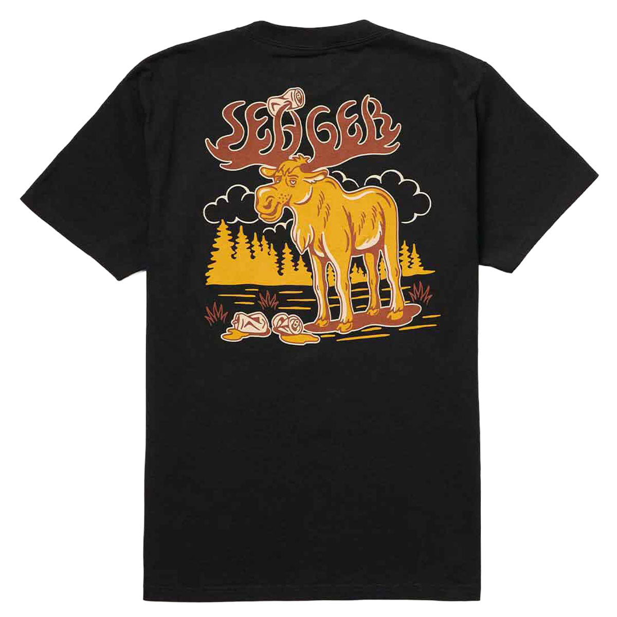 Seager Tipsy Moose T-Shirt - Black image 1