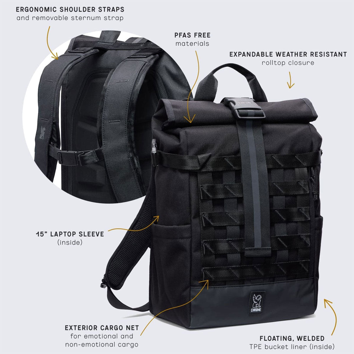 Chrome Barrage 18l Backpack - Black image 3