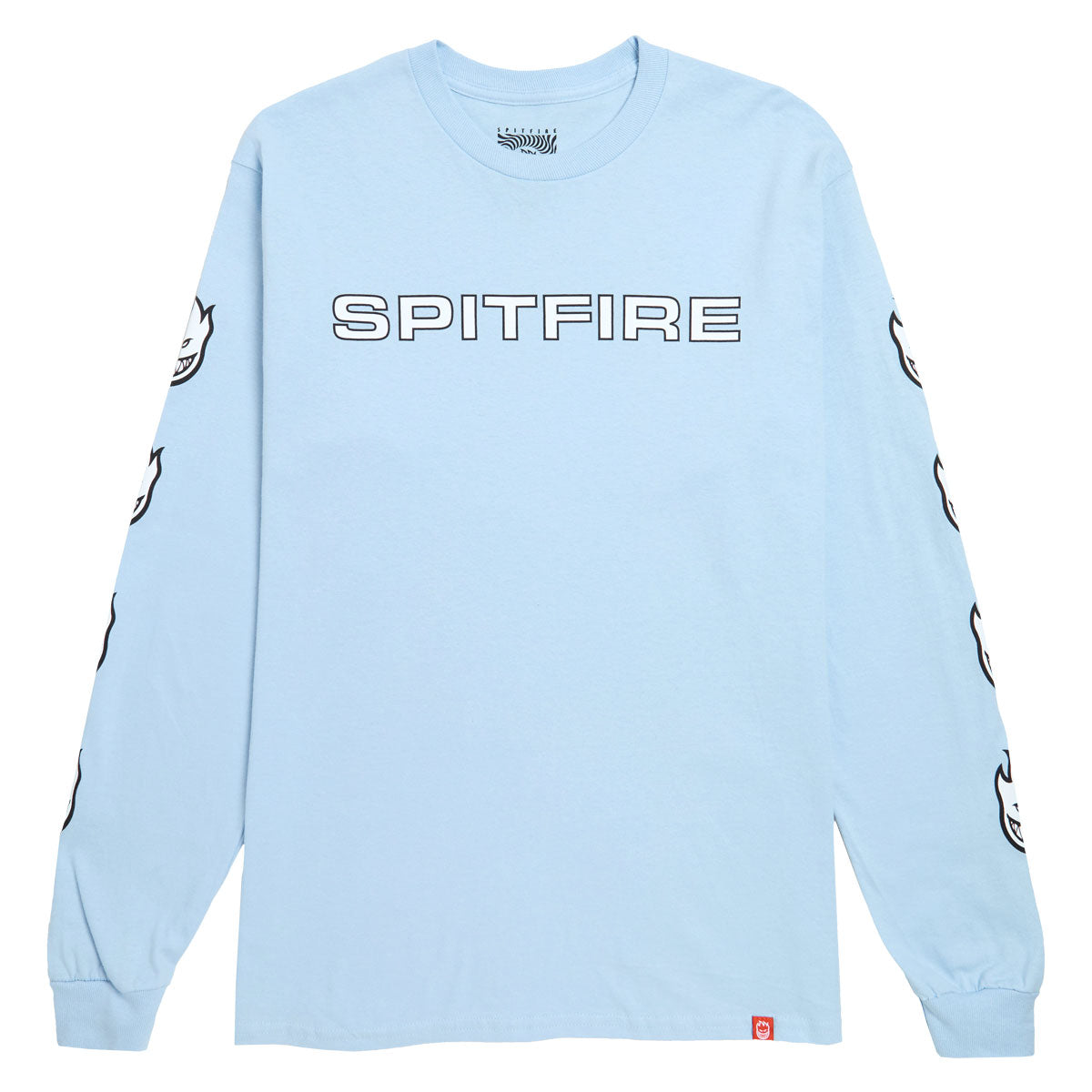 Spitfire Classic '87 Bighead Fill Long Sleeve T-Shirt - Light Blue/Black/White Prints image 1
