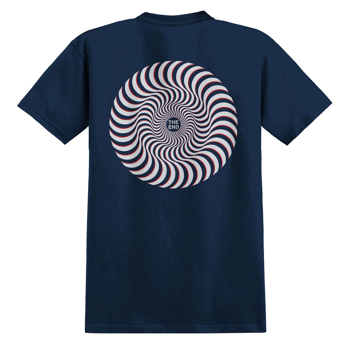 Spitfire Classic Swirl Overlay T-Shirt - True Navy/White/Red Prints image 1