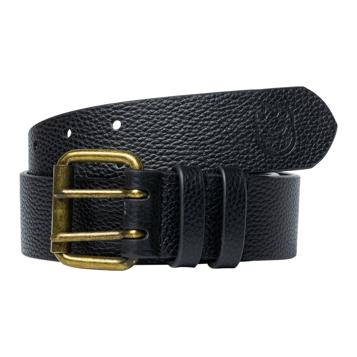 Spitfire Bighead Leather Belt - Black Pebble Grain/Antique Brass image 1