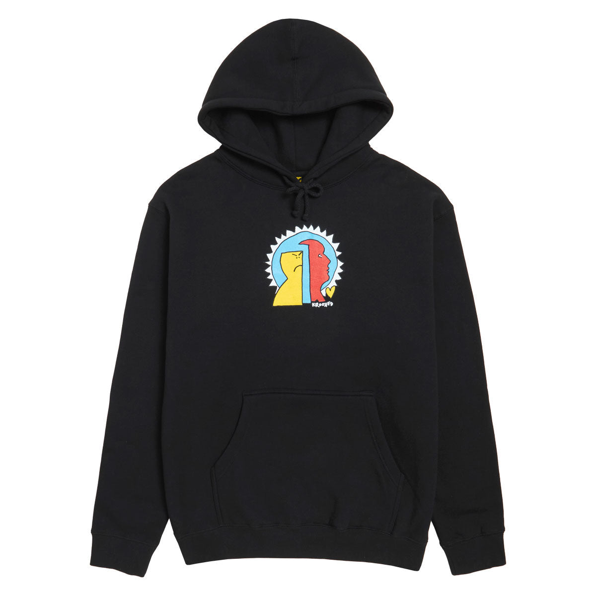 Krooked Mad Back Fill Hoodie - Black/Multi Color Print image 1