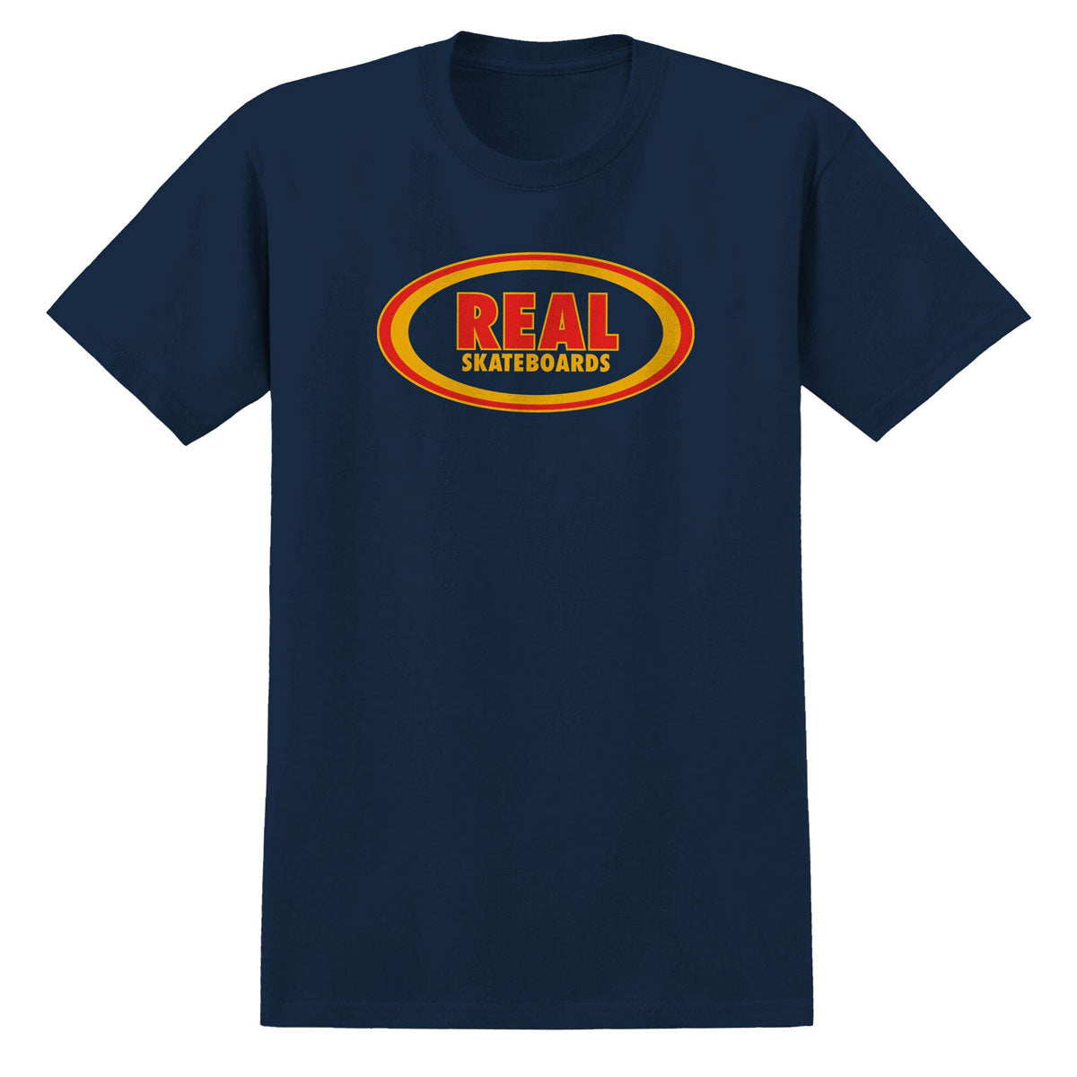 Real Oval T-Shirt - True Navy/Red/Gold Print image 1