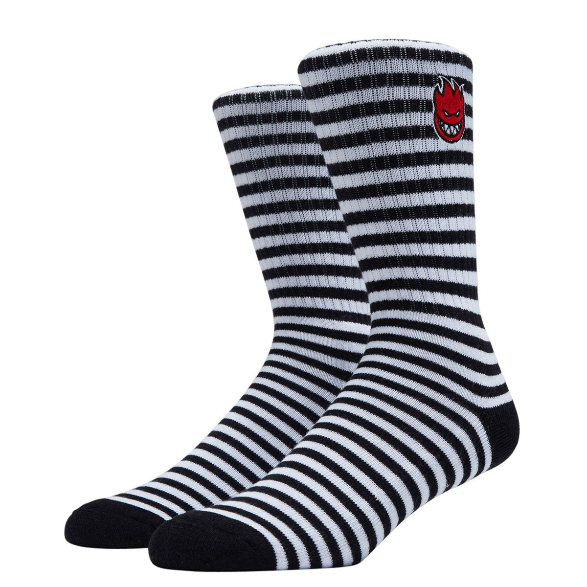 Spitfire Bighead Fill Emb Stripe Socks - Black/White image 1