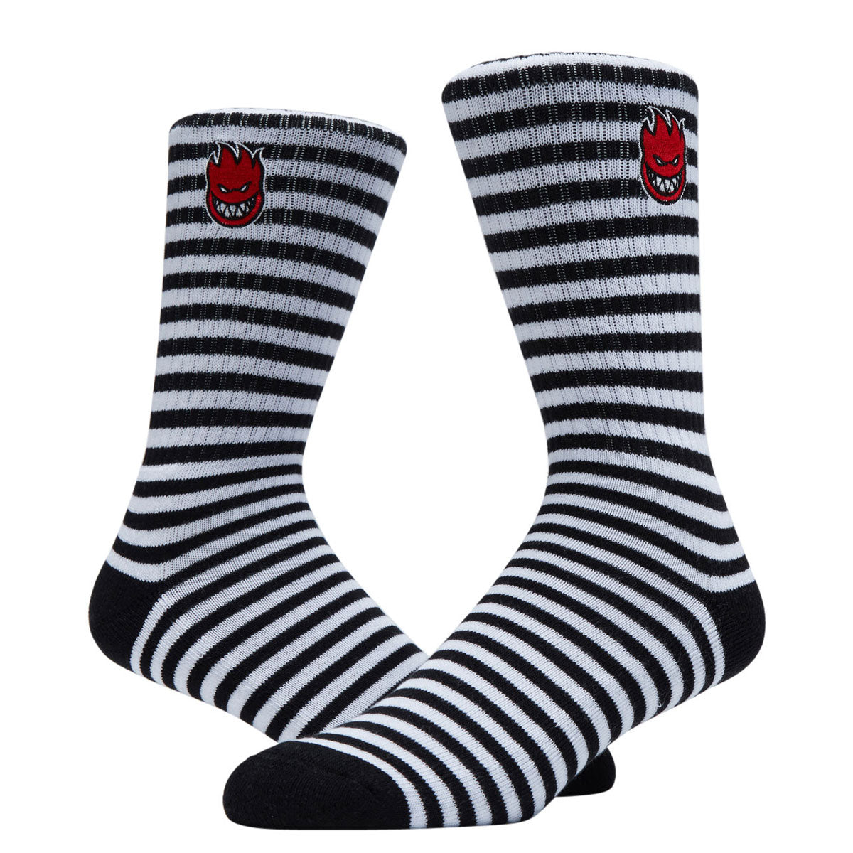Spitfire Bighead Fill Emb Stripe Socks - Black/White image 2