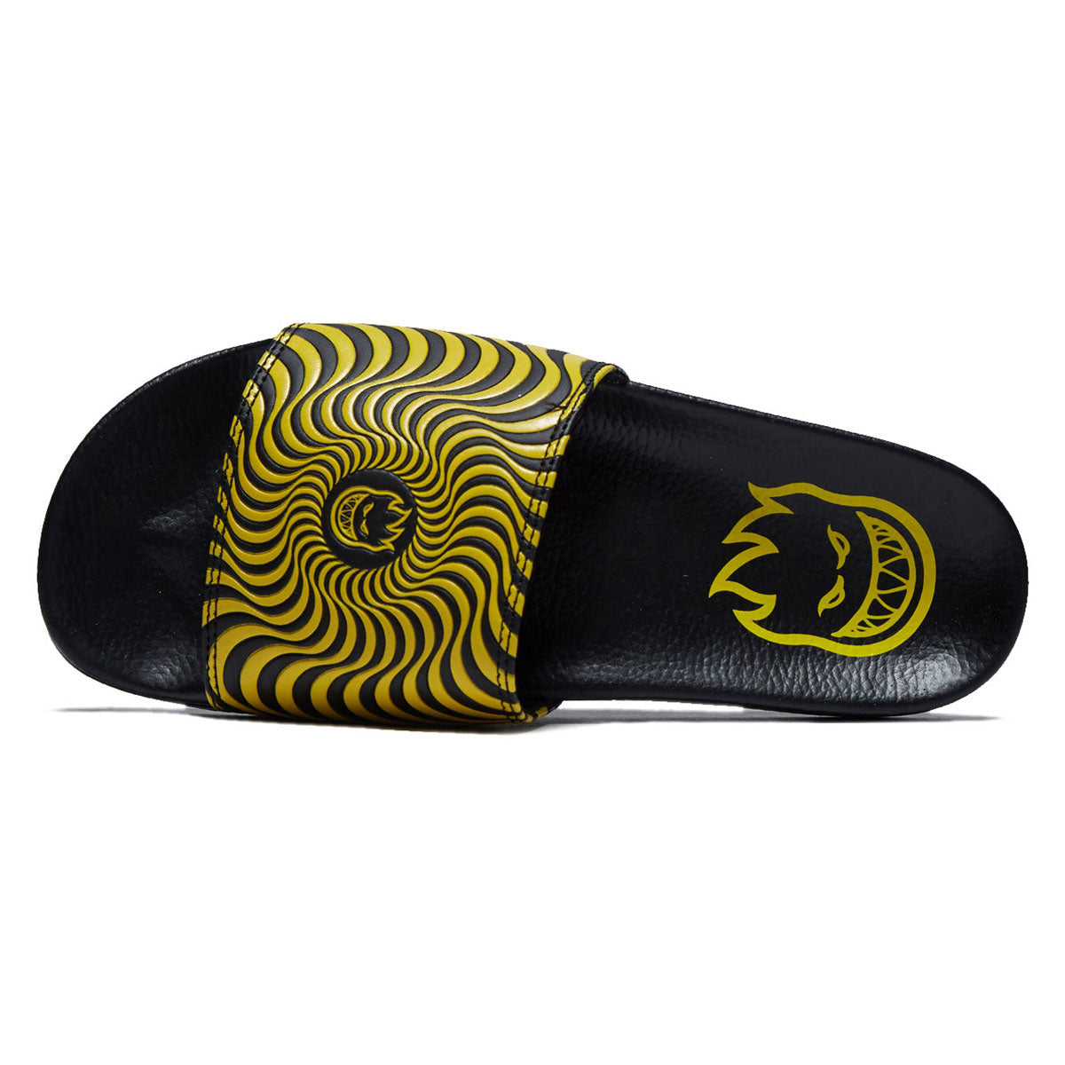 Spitfire Bighead Swirl Slide Sandals - Black/Yellow image 3