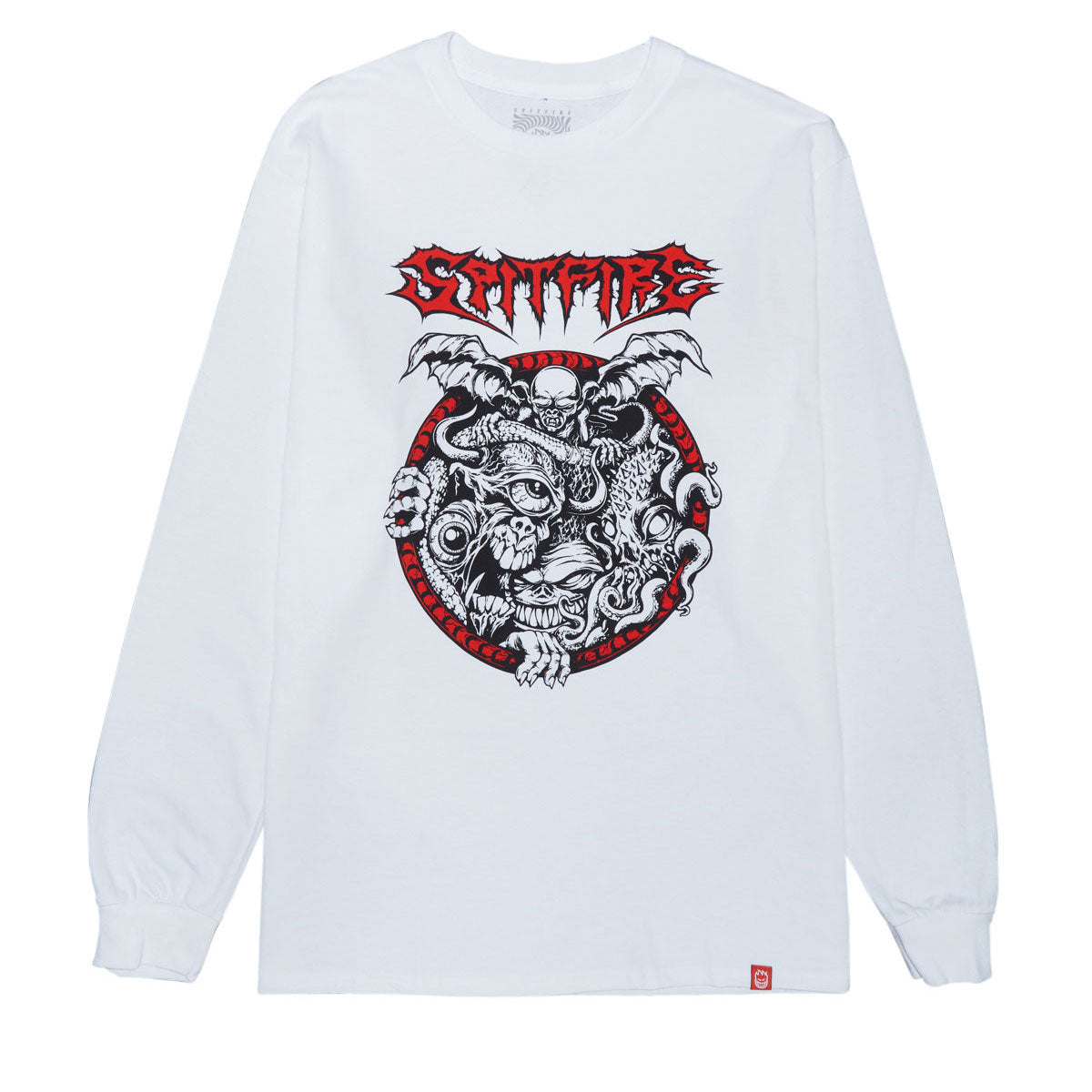 Spitfire Demon Gate Long Sleeve T-Shirt - White/Black/Red image 1