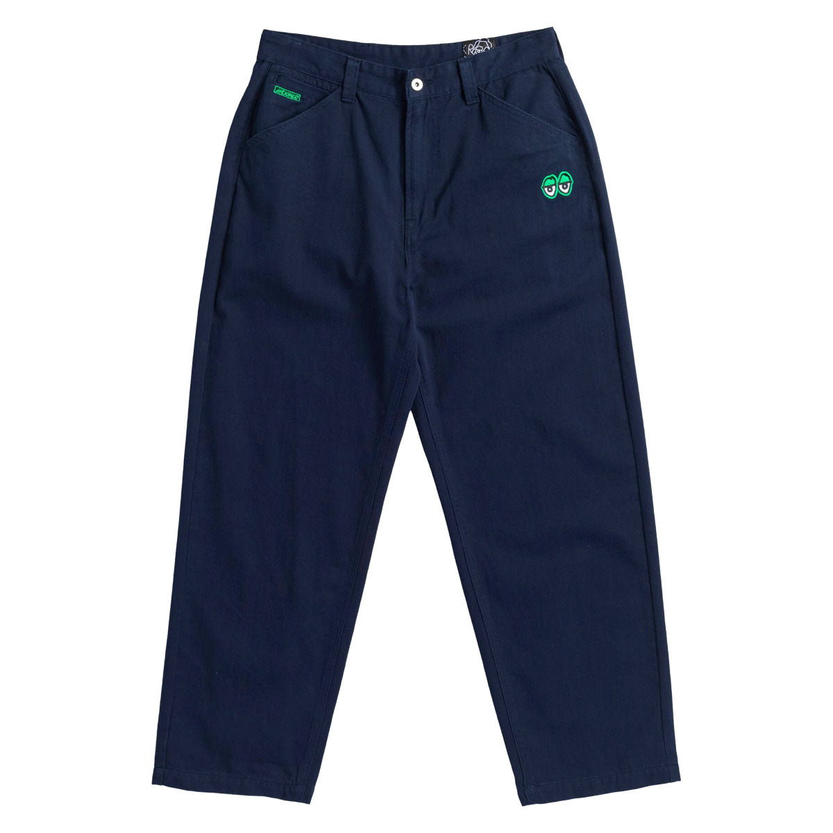 Krooked Eyes Twill Pants - Navy/Green image 1