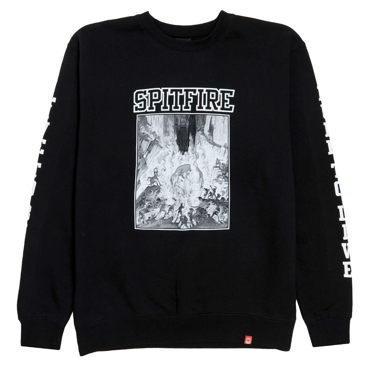 Spitfire Inferno Sleeve Sweatshirt - Black/Black/White image 1