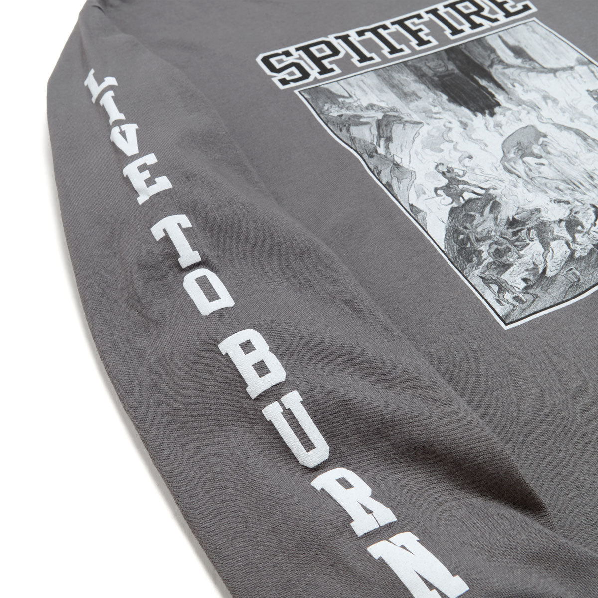 Spitfire Inferno Long Sleeve T-Shirt - Charcoal/Black/White image 2
