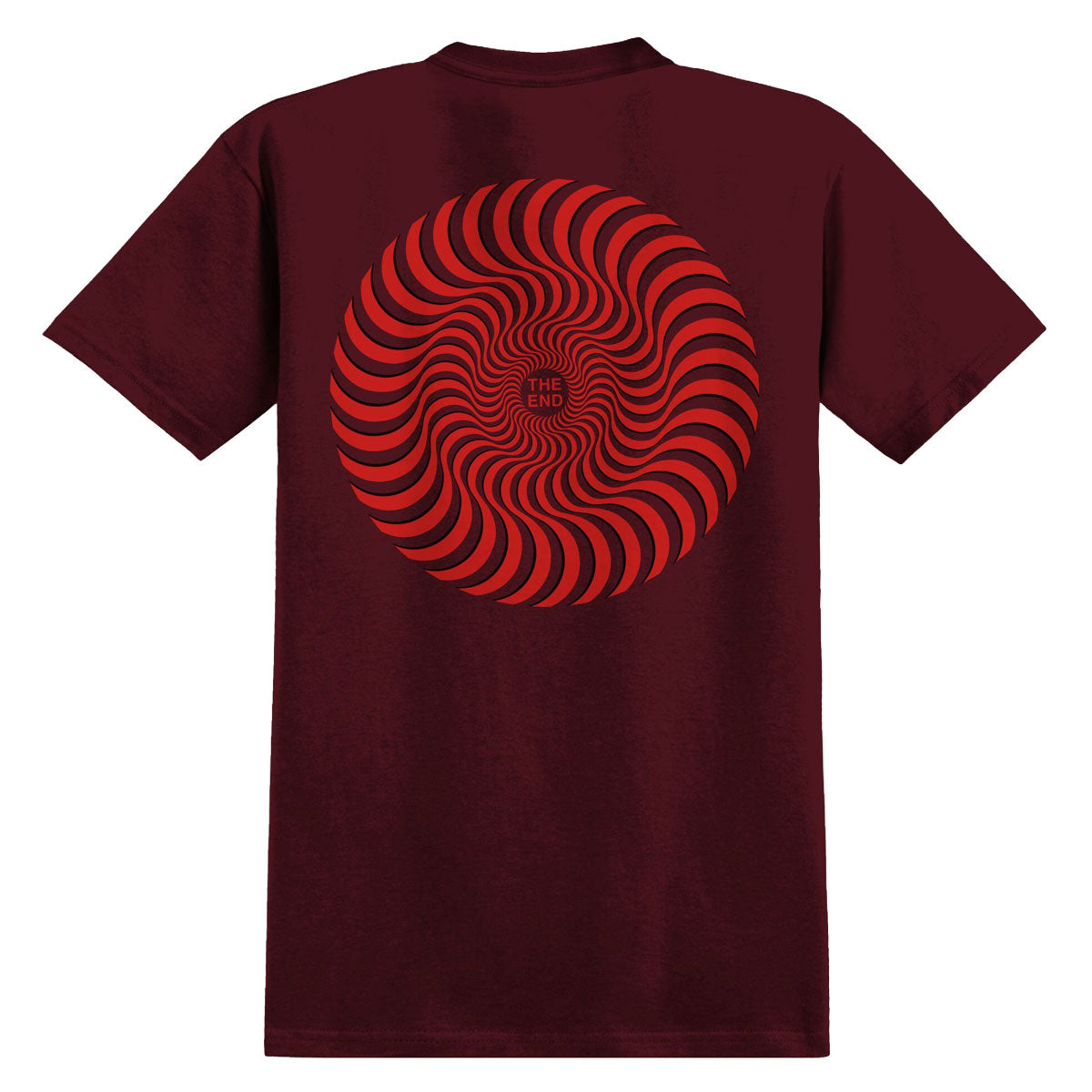 Spitfire Classic Swirl Overlay T-Shirt - Burgundy/Red/Black image 1