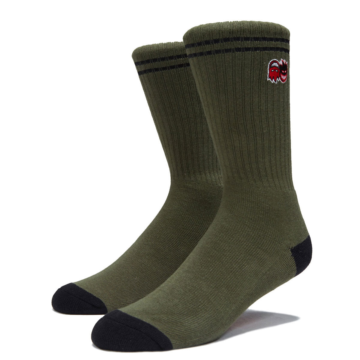 Spitfire Eternal Fill Emb Socks - Olive/Black/Red image 1