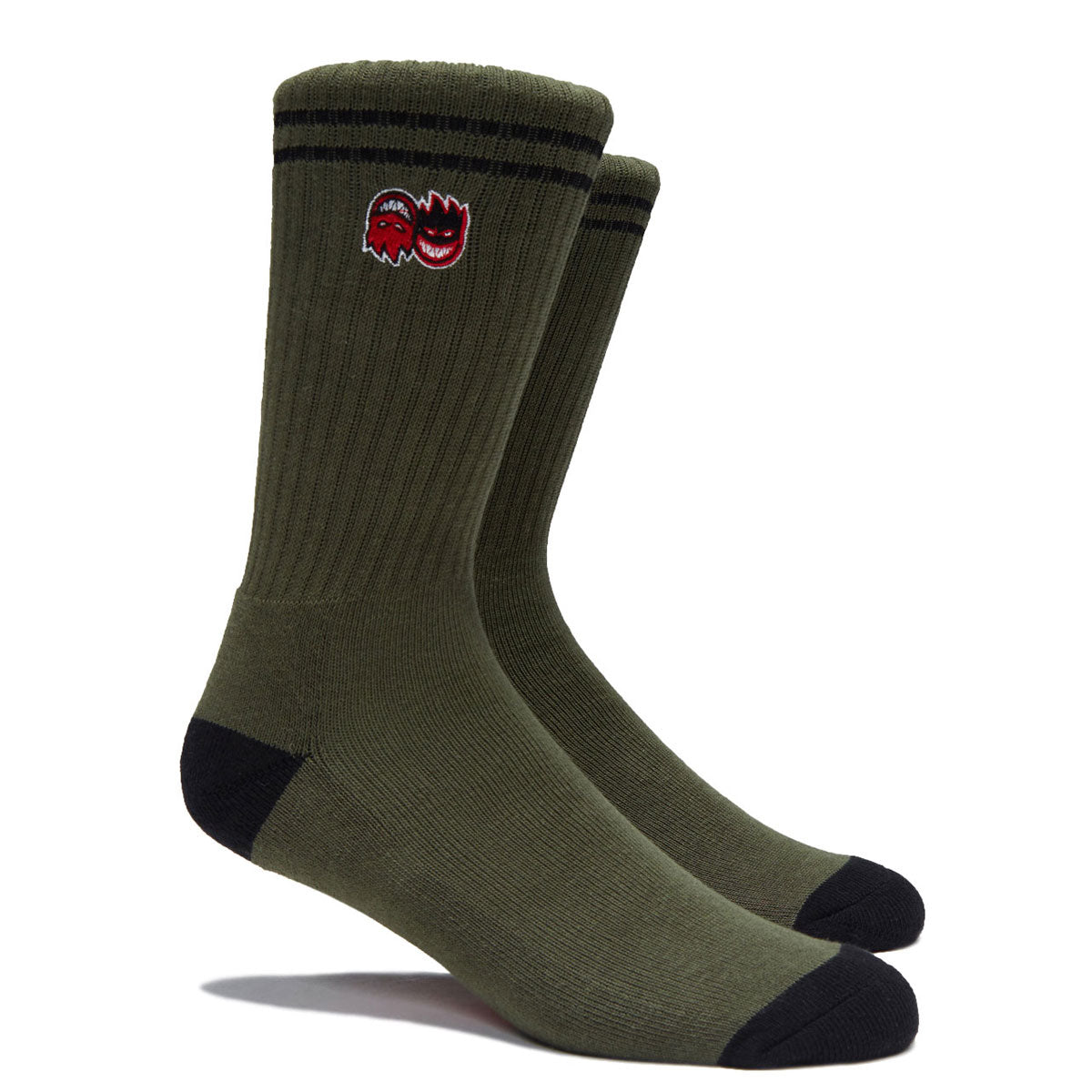 Spitfire Eternal Fill Emb Socks - Olive/Black/Red image 2