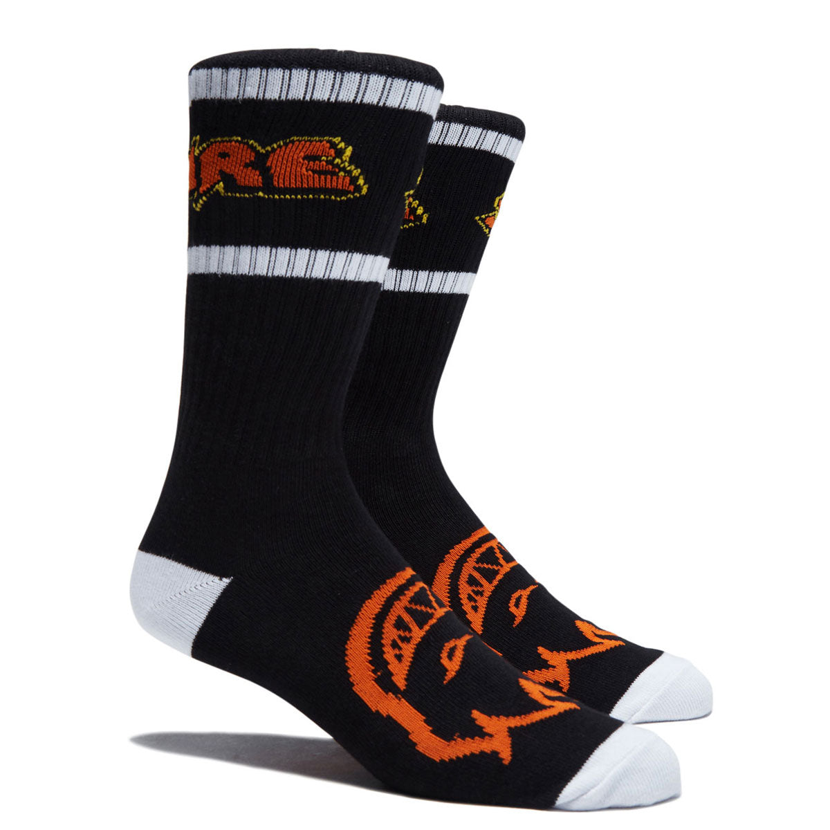 Spitfire Hellfire Script Socks - Black/White/Orange image 2