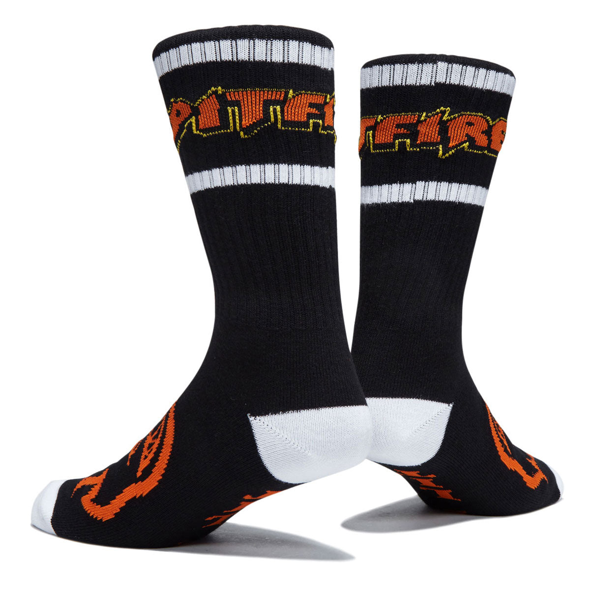 Spitfire Hellfire Script Socks - Black/White/Orange image 3