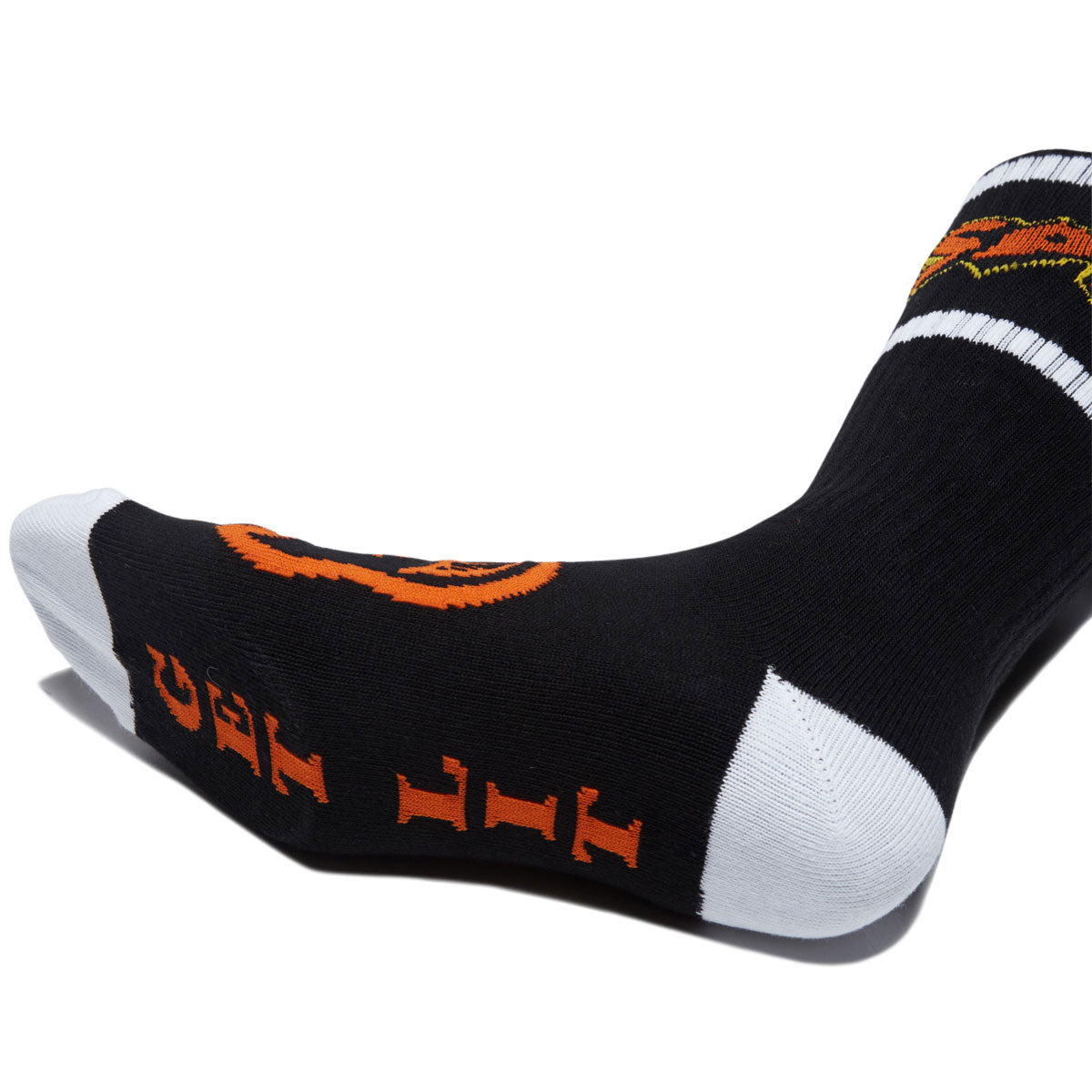 Spitfire Hellfire Script Socks - Black/White/Orange image 4