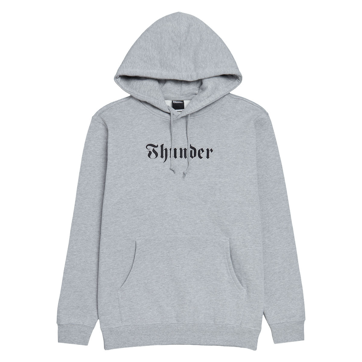 Thunder Script Hoodie - Heather Grey/Black Embroidery image 1
