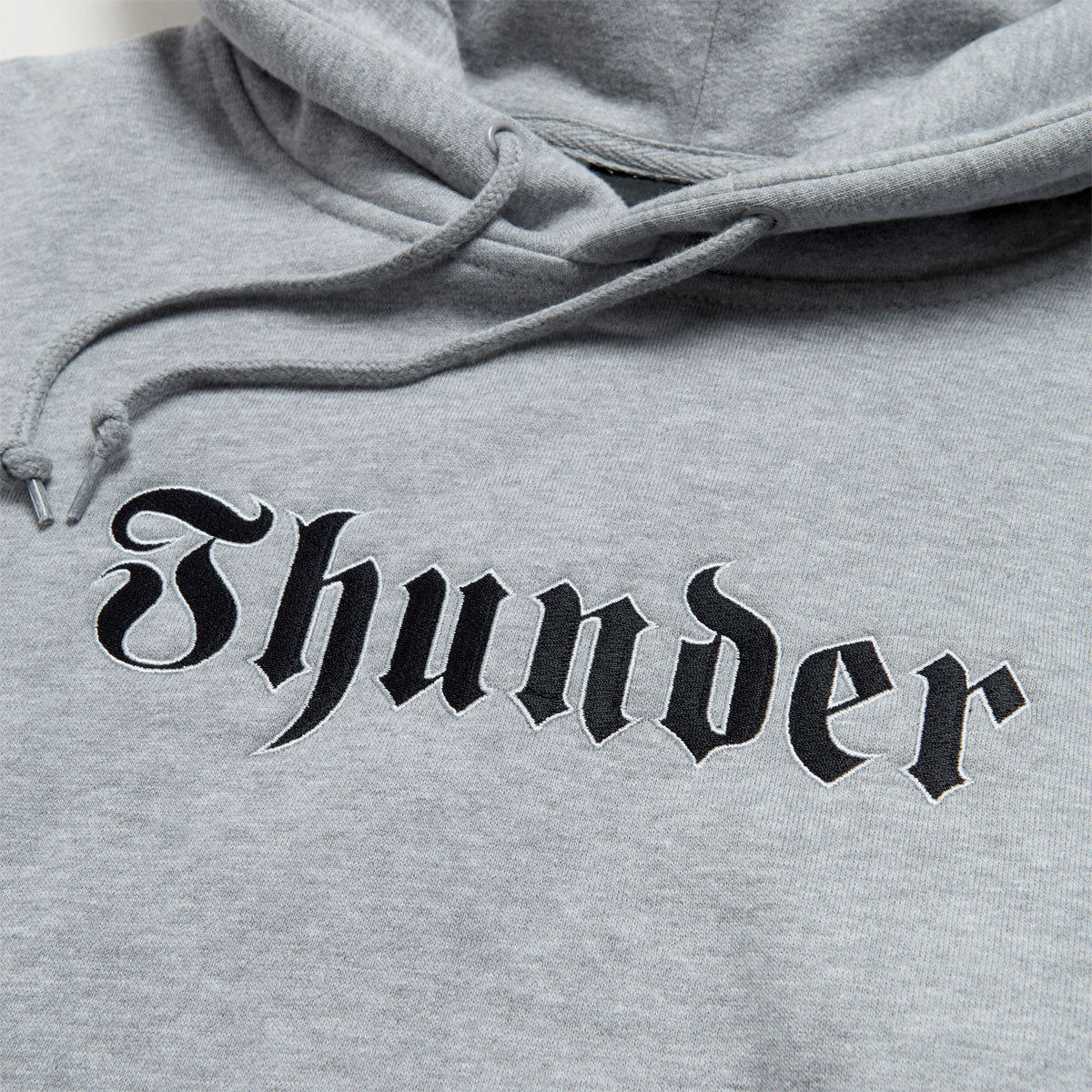 Thunder Script Hoodie - Heather Grey/Black Embroidery image 2