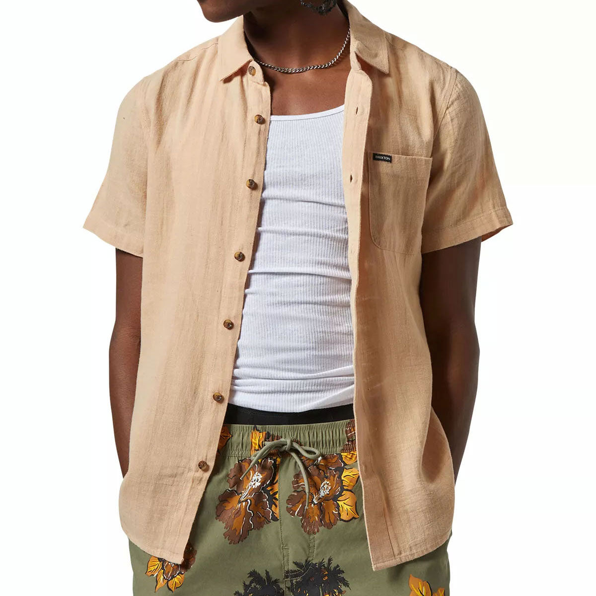 Brixton Charter Organic Cotton Shirt - Hazelnut image 2