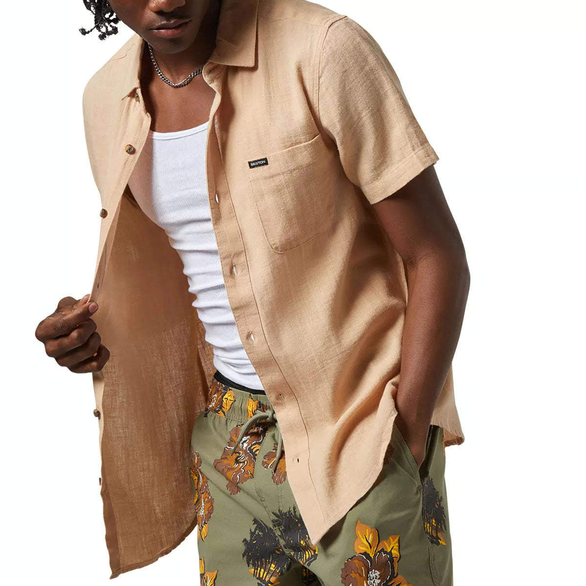 Brixton Charter Organic Cotton Shirt - Hazelnut image 4