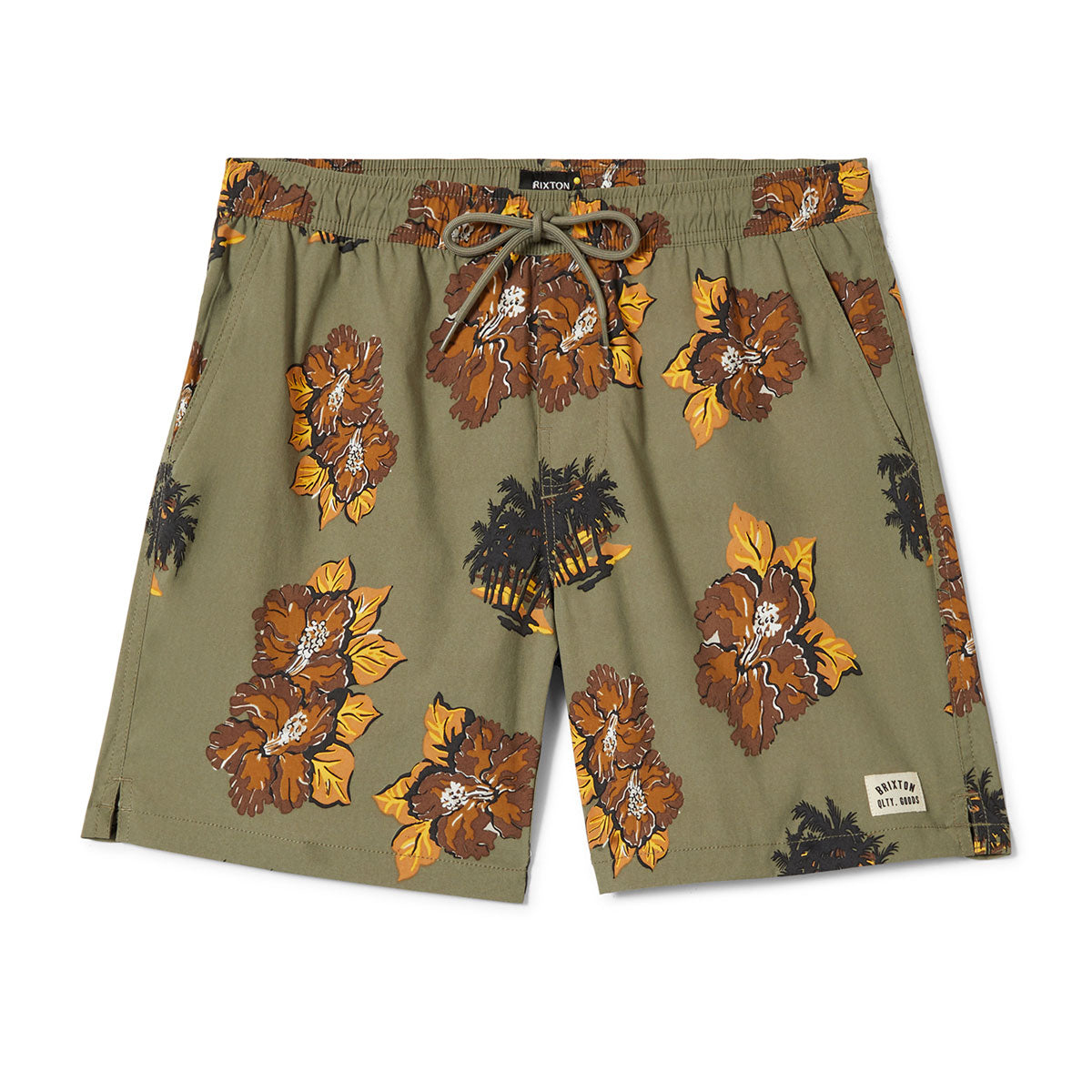 Brixton Everyday Stretch Hybrid Shorts - Olive Surplus Floral image 1
