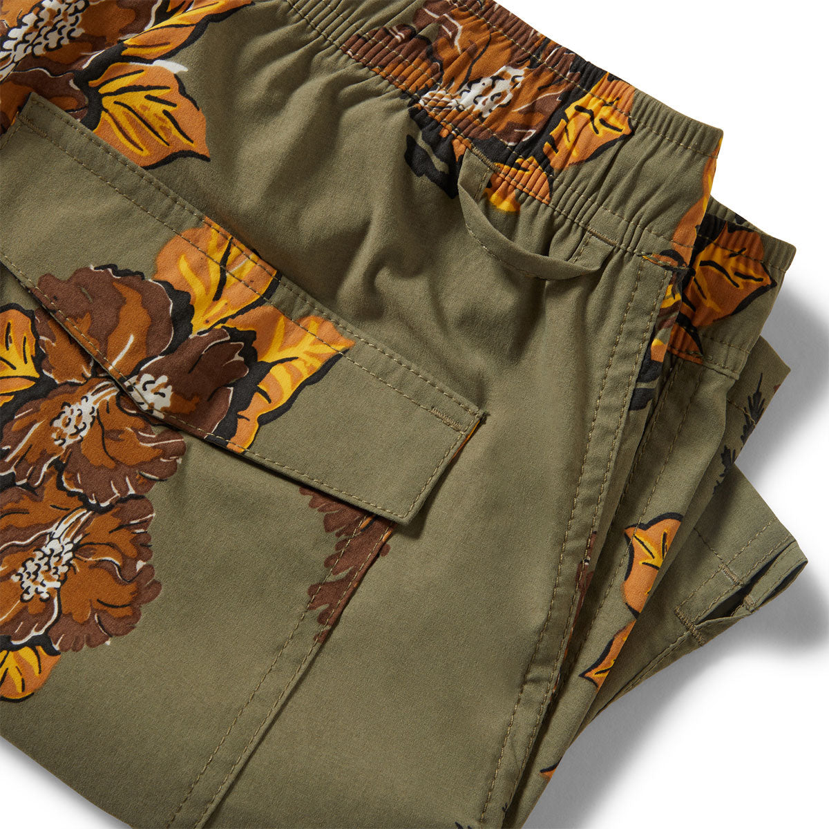 Brixton Everyday Stretch Hybrid Shorts - Olive Surplus Floral image 4