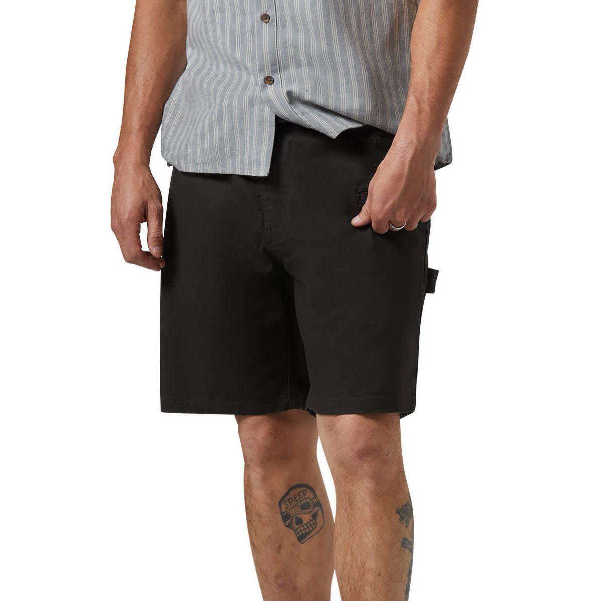 Brixton Builders Carpenter Baggy Shorts - Washed Black image 2
