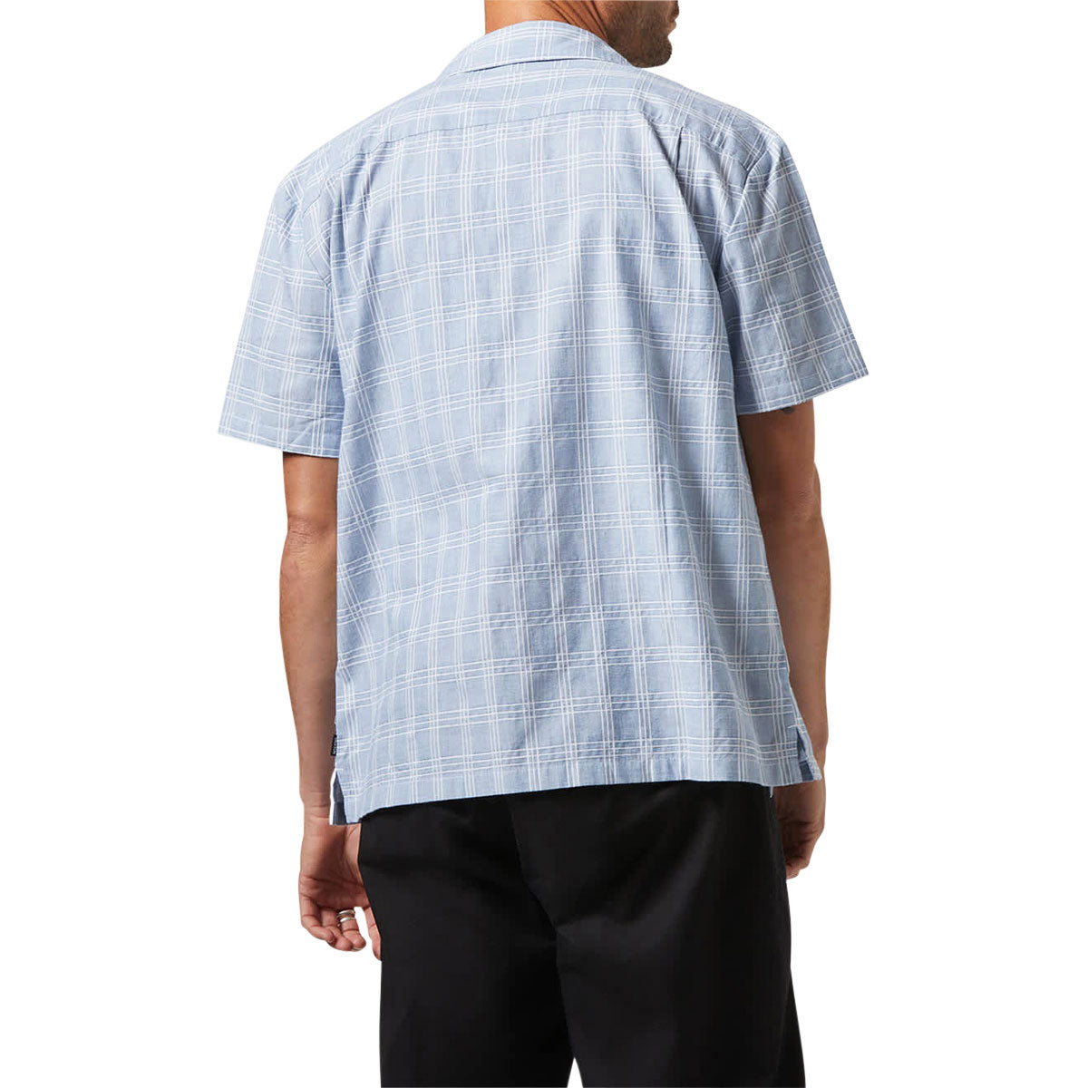 Brixton Cru Oxford Plaid Shirt - Light Blue/White Plaid image 2