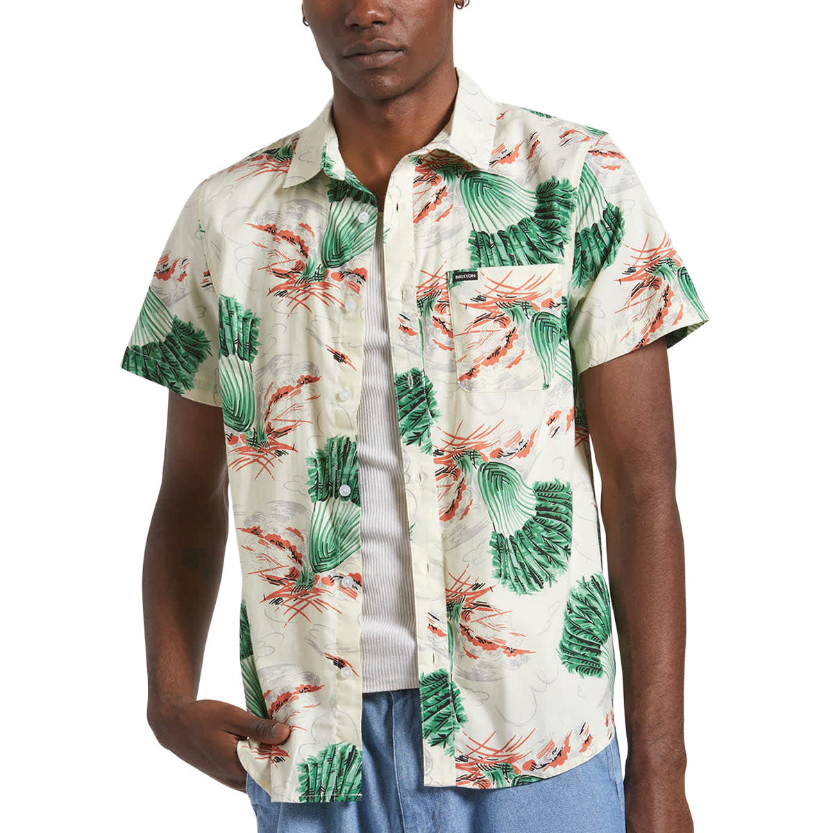 Brixton Charter Print Shirt - Vintage Palm Print image 1