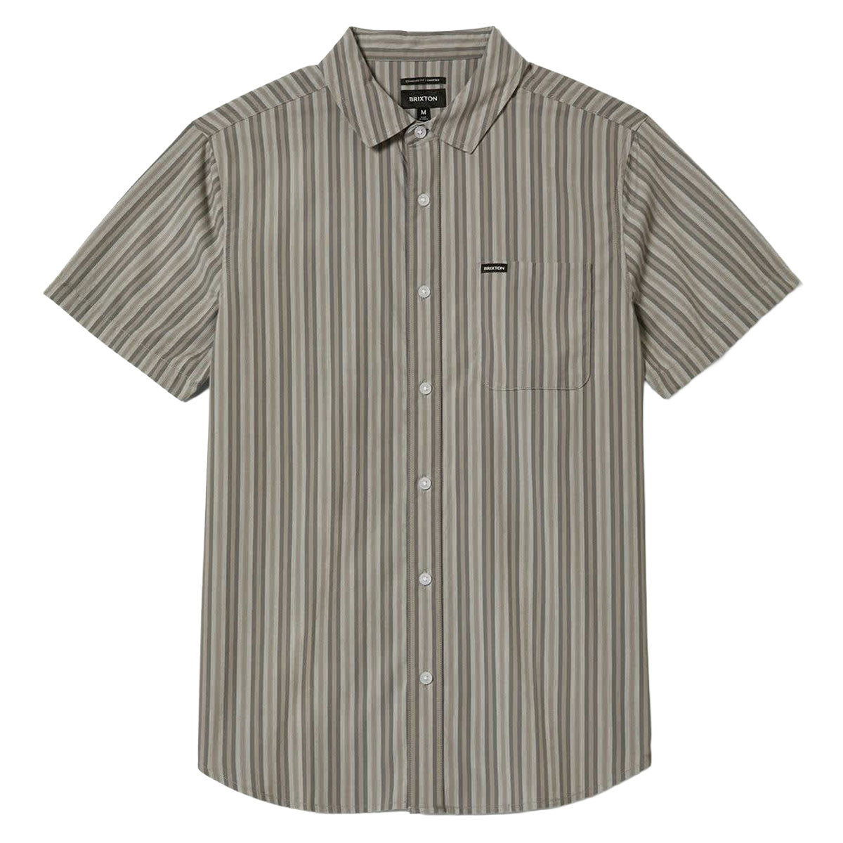 Brixton Charter Stripe Shirt - Charcoal Grey image 3