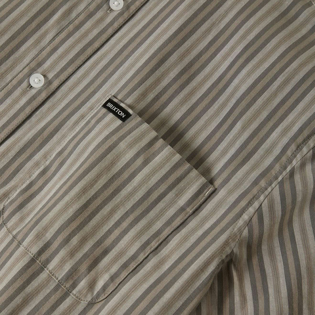 Brixton Charter Stripe Shirt - Charcoal Grey image 4