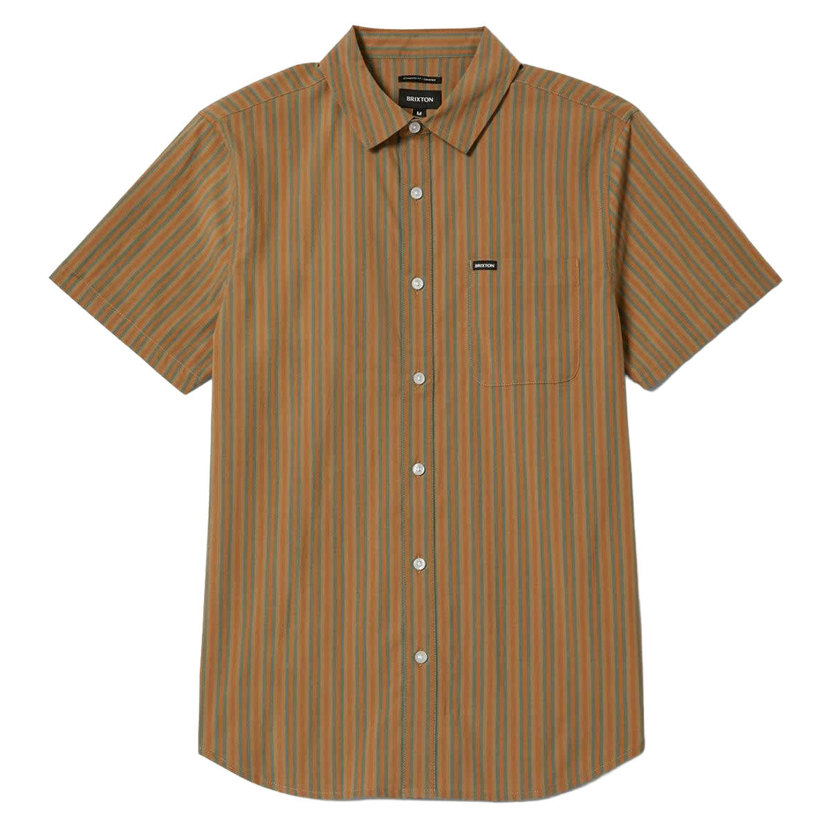 Brixton Charter Stripe Shirt - Rustic Caramel/Night Sage image 3
