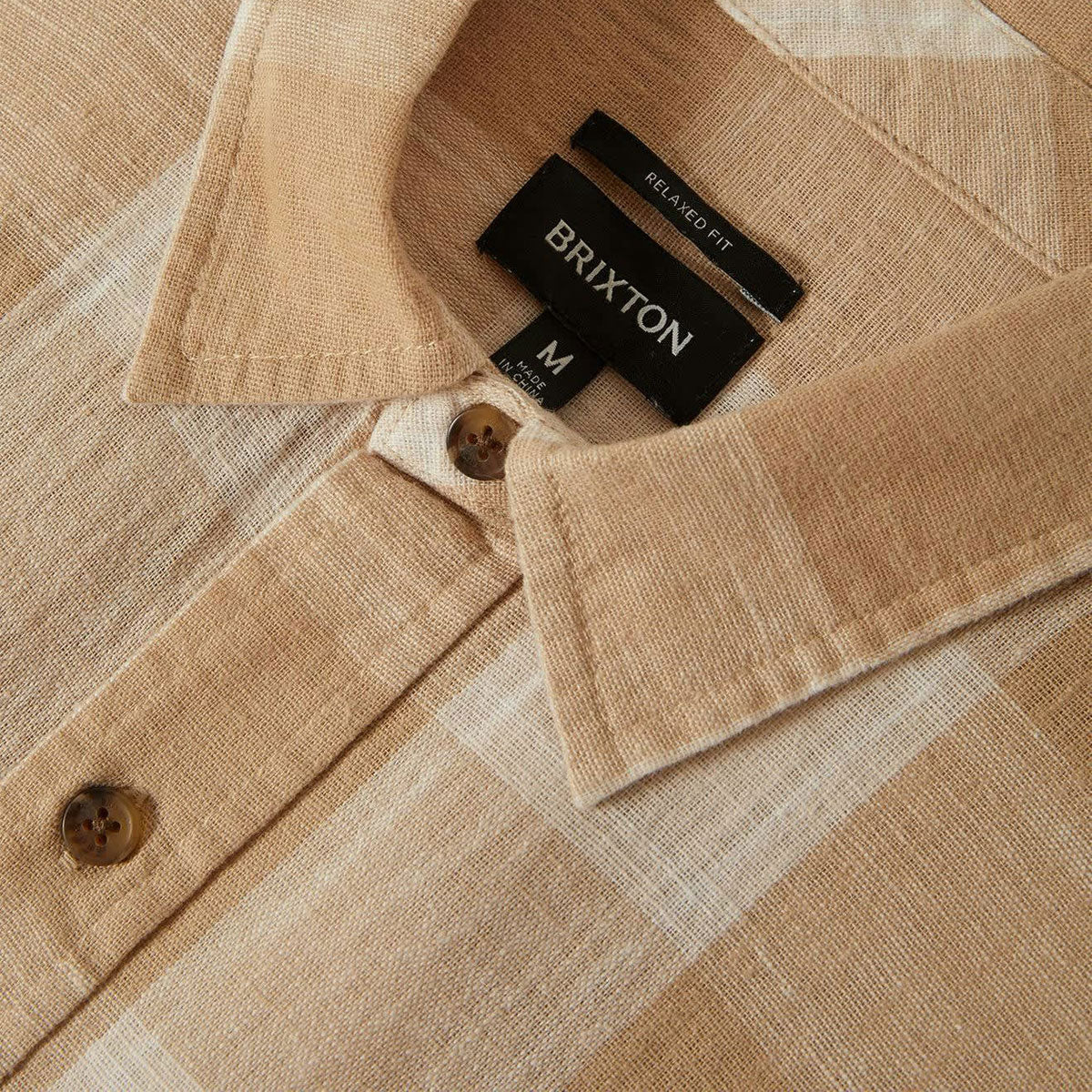 Brixton Cru Linen Blend Shirt - Off White/Sand image 4