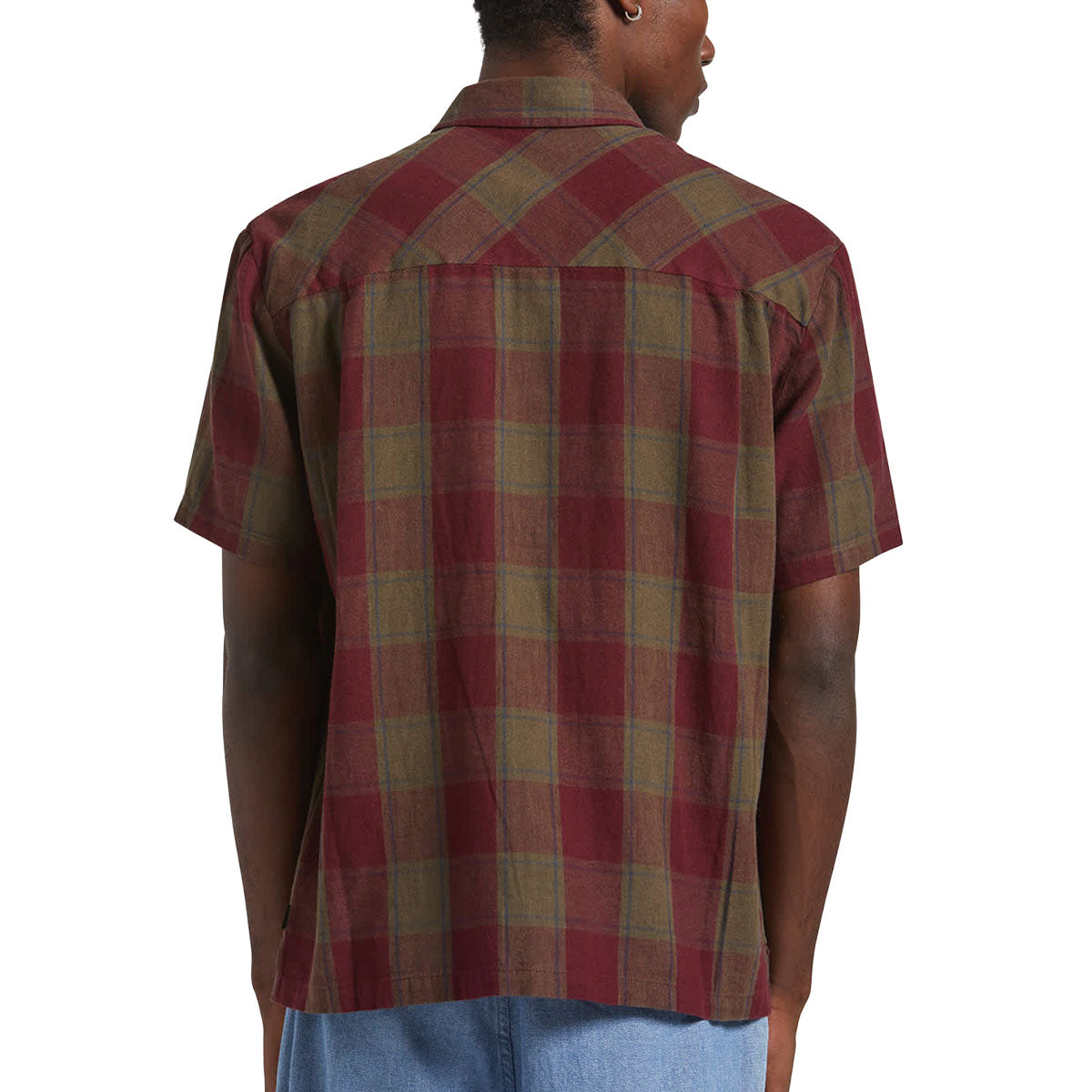 Brixton Cru Linen Blend Shirt - Olive Surplus/Port image 2
