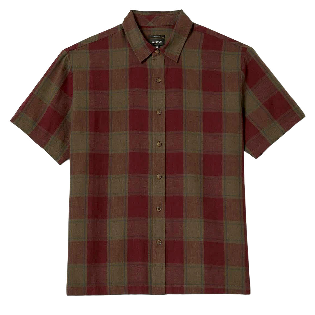 Brixton Cru Linen Blend Shirt - Olive Surplus/Port image 3