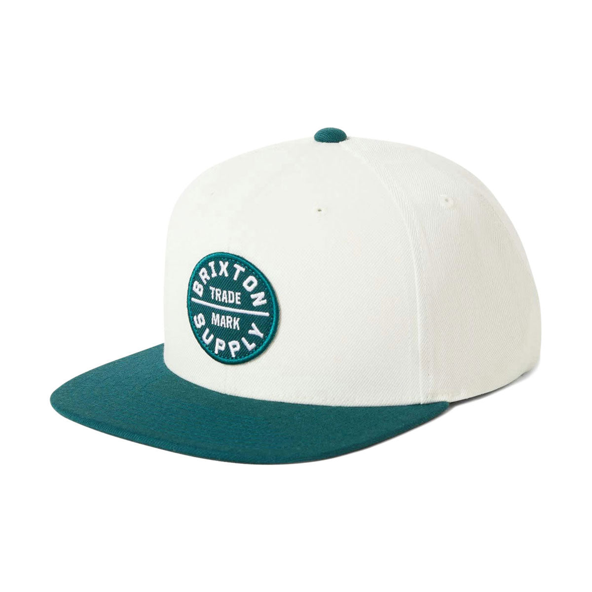 Brixton Oath III Snapback Hat - Off White/Night Sage image 1