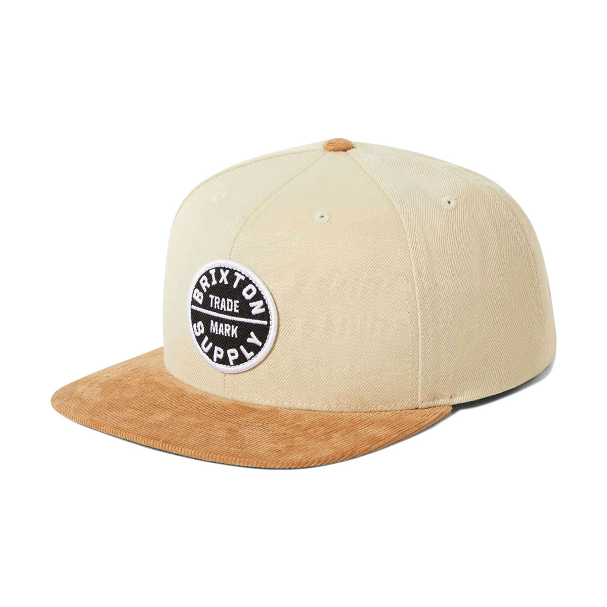 Brixton Oath III Snapback Hat - Sand/Light Brown Corduroy image 1