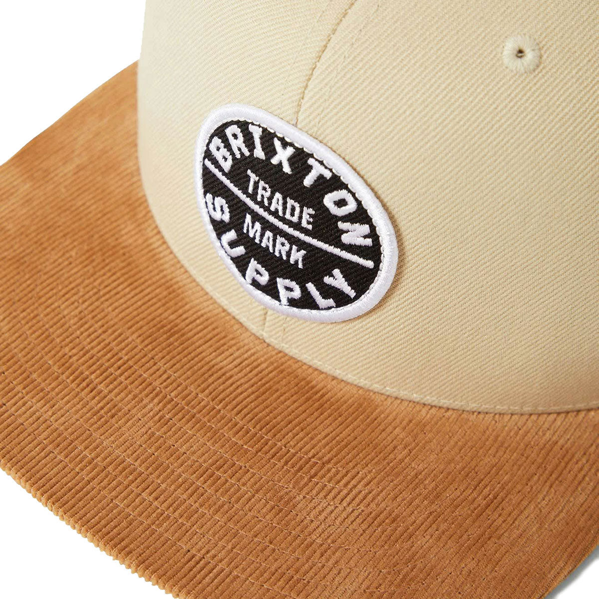 Brixton Oath III Snapback Hat - Sand/Light Brown Corduroy image 3