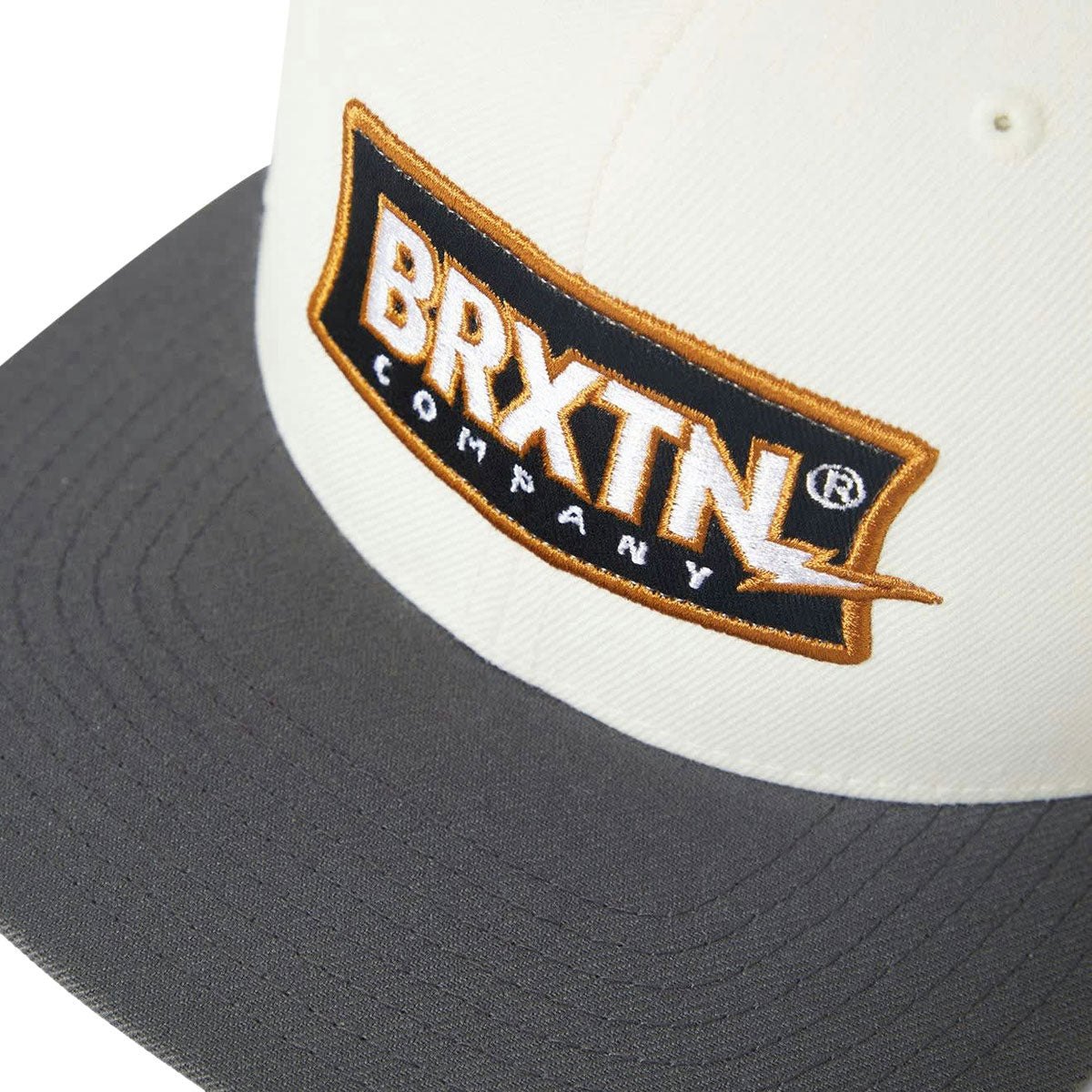 Brixton Lightning Mp Snapback Hat - Off White/Charcoal image 3