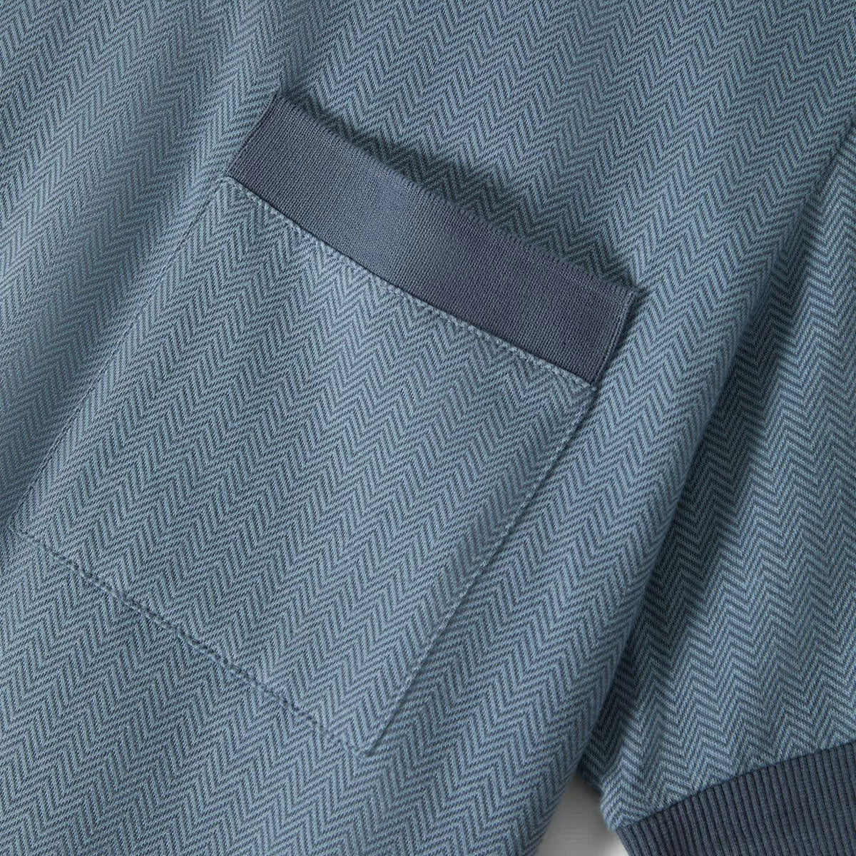 Brixton Weekend Herringbone Polo Shirt - Borrow Blue/Berring Sea image 4
