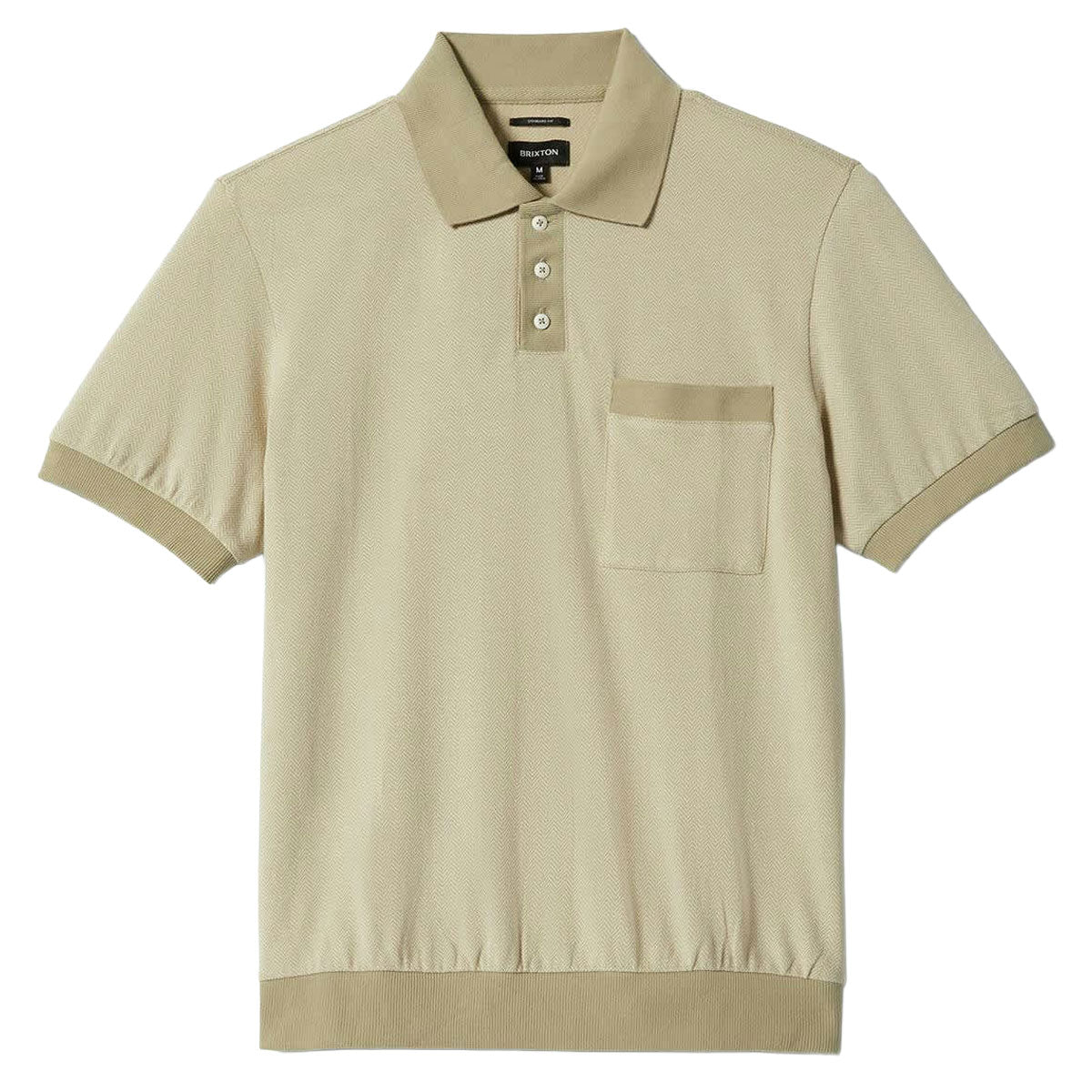 Brixton Weekend Herringbone Polo Shirt - Whitecap/Elm image 1