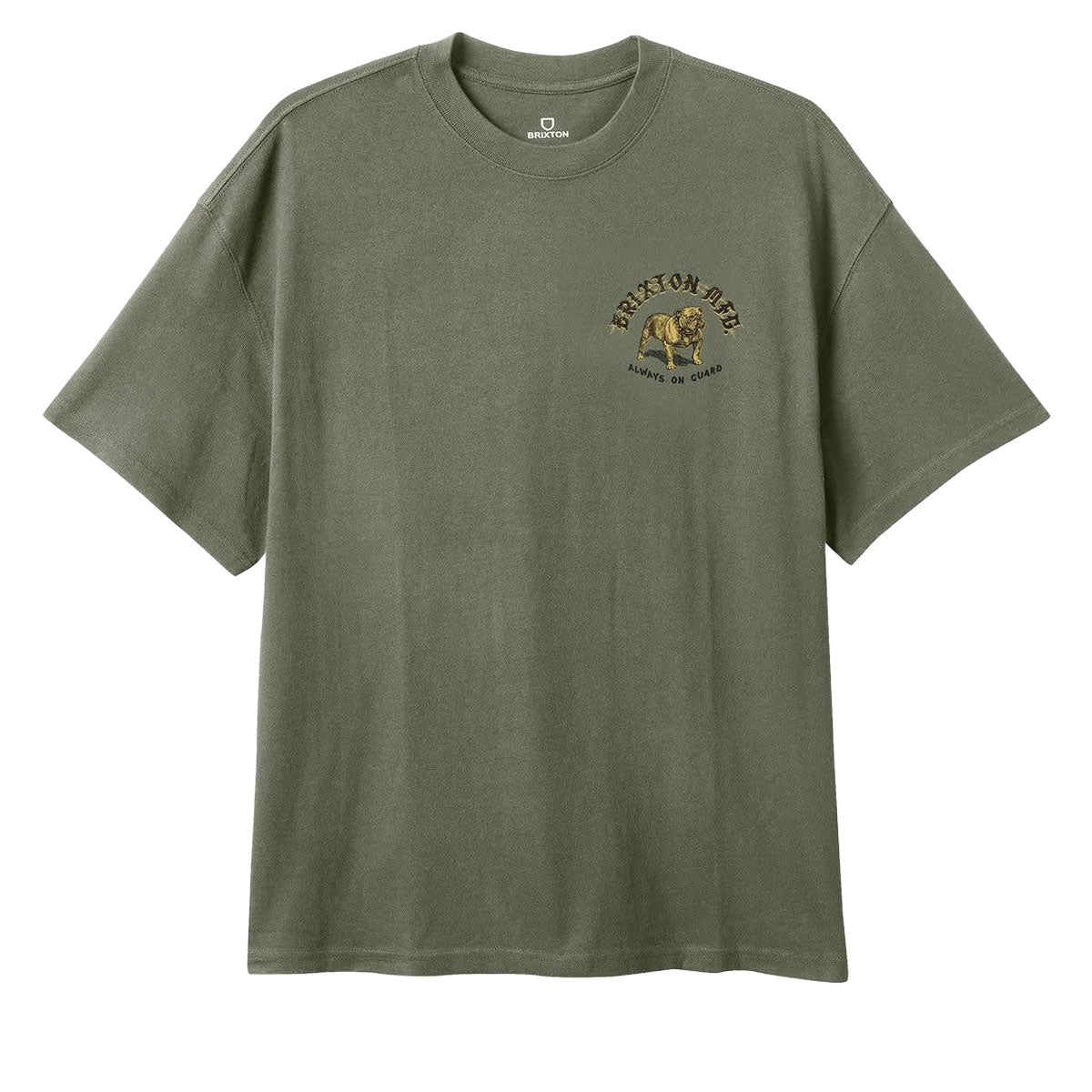 Brixton Bauer Heavyweight Relaxed T-Shirt - Olive Surplus Classic Wash image 2