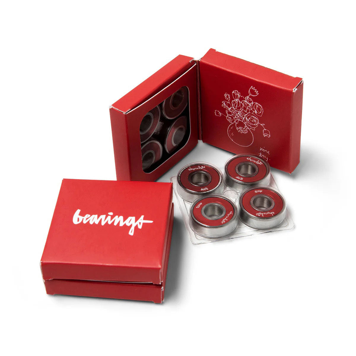Chocolate ABEC 5 Bearings - Red image 1