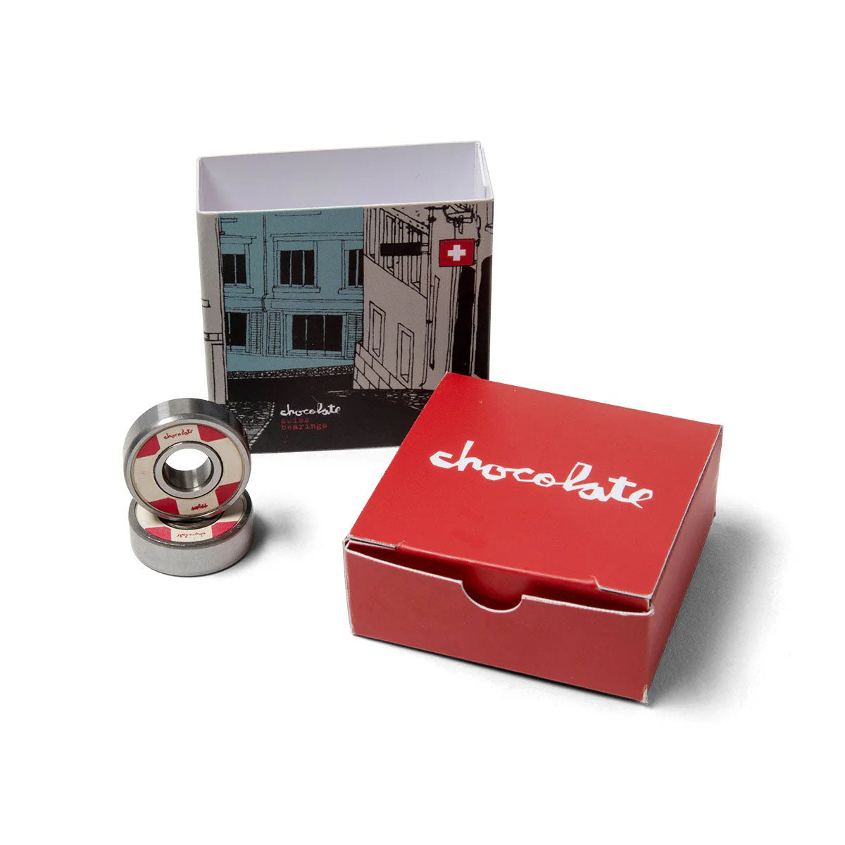 Chocolate Swiss Bearings - Red/White image 1