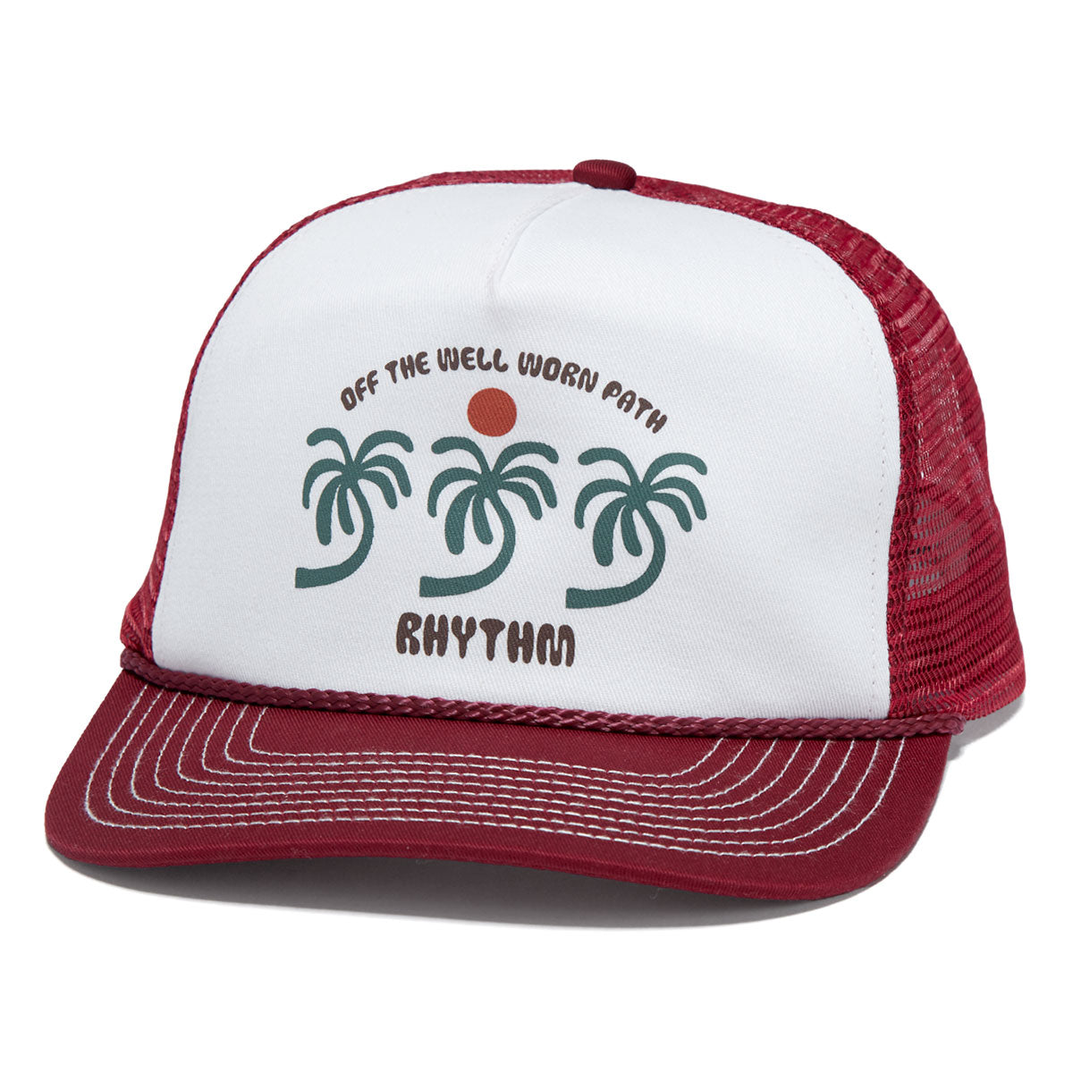 Rhythm Trees Trucker Hat - Merlot image 1