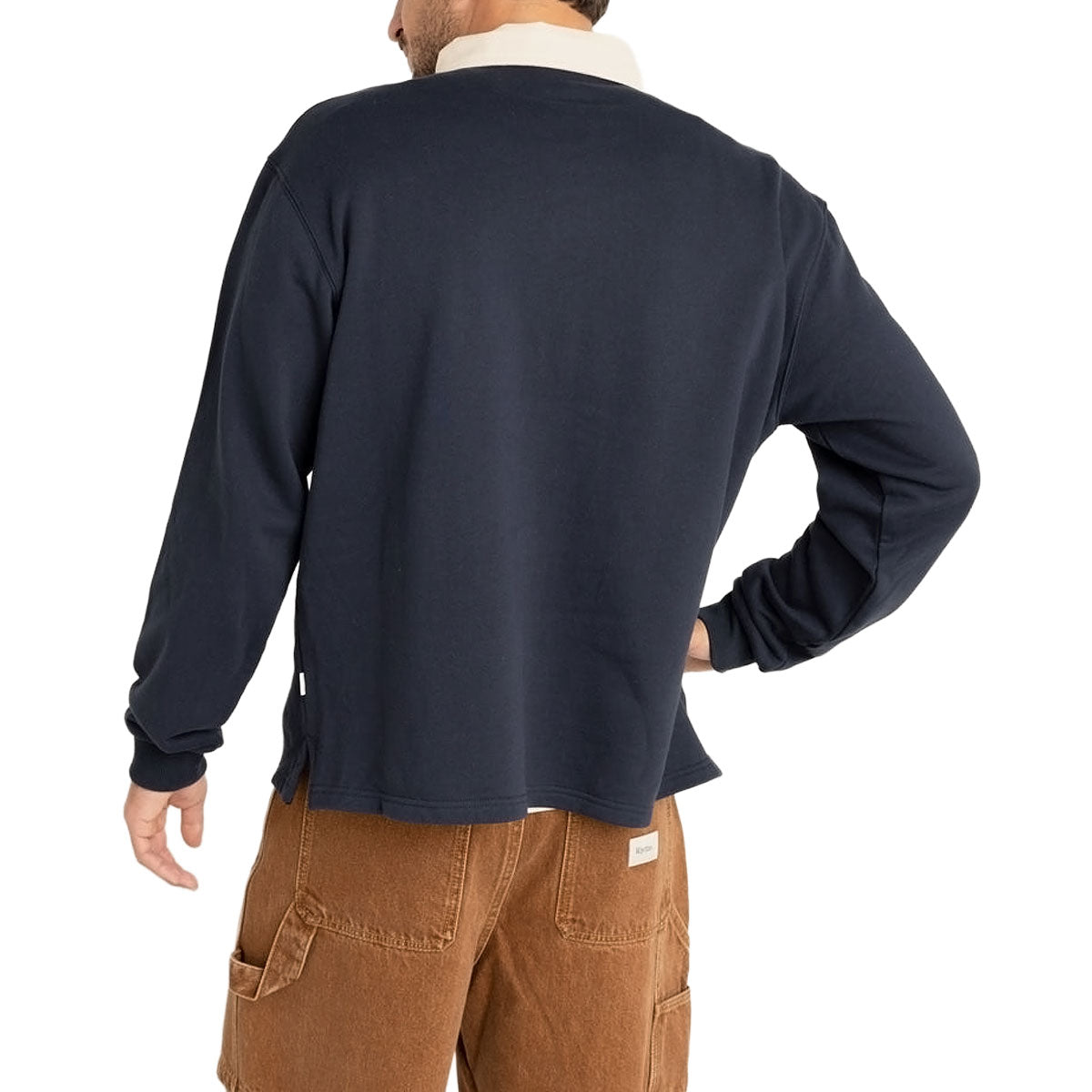 Rhythm Vintage Rugby Long Sleeve Polo Shirt - Indigo image 3