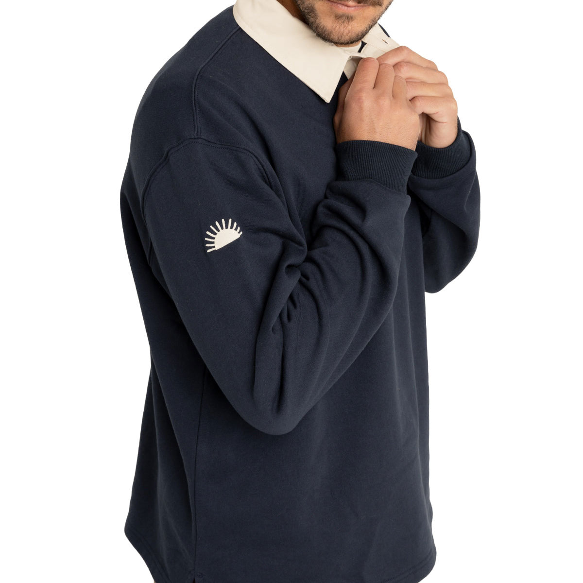 Rhythm Vintage Rugby Long Sleeve Polo Shirt - Indigo image 4
