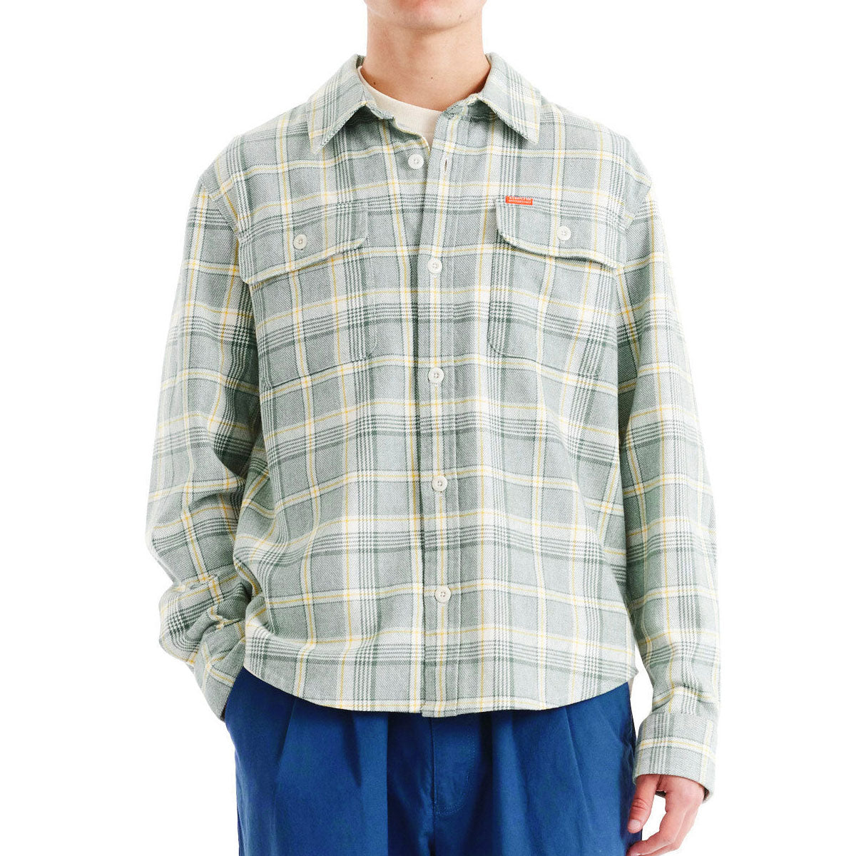 Deus Ex Machina Vacay Check Long Sleeve Shirt - Tendril Green image 1