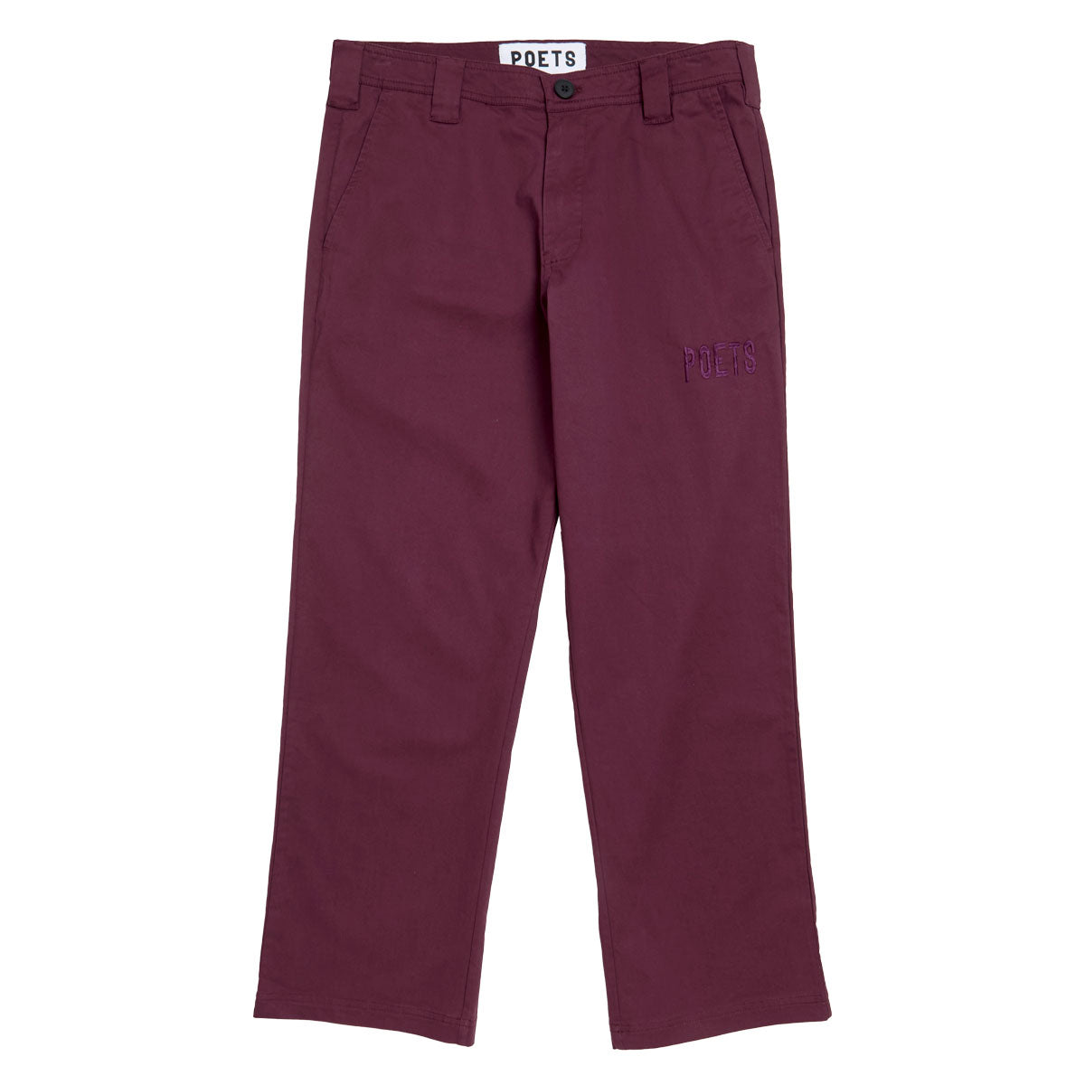 Poets Byrne Relaxed Fit Cotton Pants - Dark Burgundy image 1