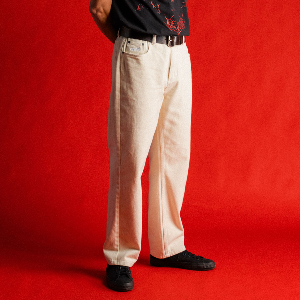 Welcome Immortal Loose Straight Denim Jeans - Natural image 5